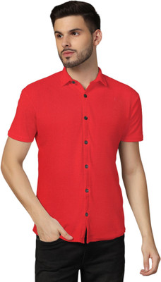 Blisstone Men Solid Casual Red Shirt