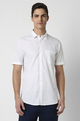 PETER ENGLAND Men Printed Casual White Shirt