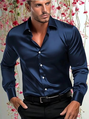 DHAMELIYA ENTERPRISE Men Solid Casual Dark Blue Shirt