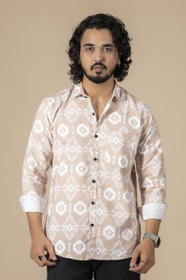 Sudan Men Printed Casual Brown Shirt