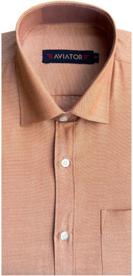 Aviators Men Solid Formal Brown Shirt