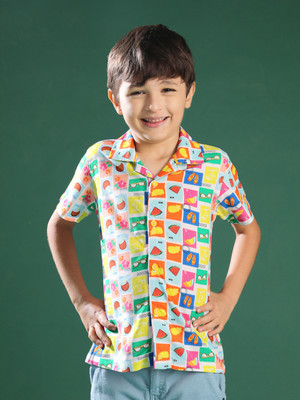 TALES & STORIES Boys Printed Casual Multicolor Shirt
