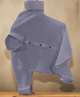 ZONANZA Men Solid Casual Grey Shirt
