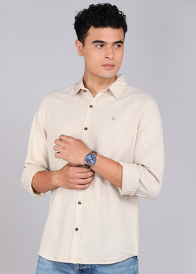 WROGN Men Striped Casual Beige Shirt