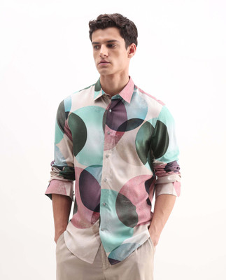 RARE RABBIT Men Printed Casual Multicolor Shirt