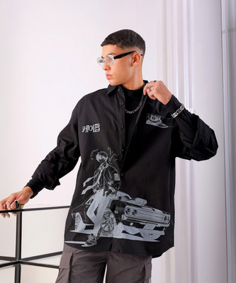 The Indian Garage Co. Men Graphic Print Casual Black Shirt