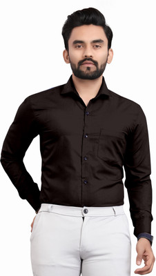 RAFSON Men Solid Casual Black Shirt