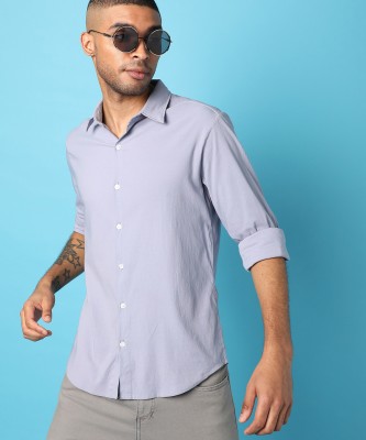 CAMPUS SUTRA Men Solid Casual Silver Shirt