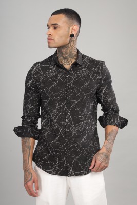 BLU MNKY Men Printed Casual Black Shirt