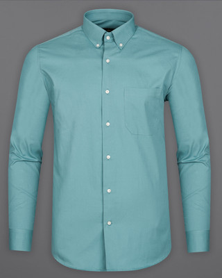 HOC Men Solid Casual Blue Shirt