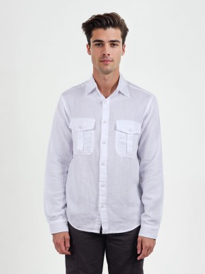 Celio Men Solid Casual White Shirt