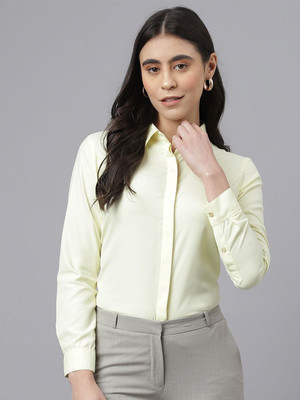 ZAINAB CREATIONS Women Solid Formal Yellow Shirt