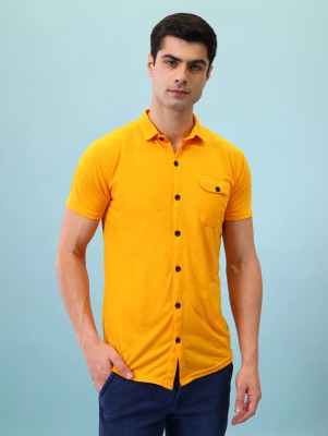 Blisstone Men Solid Casual Yellow Shirt