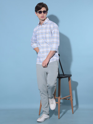 CRIMSOUNE CLUB Men Checkered Casual Dark Green Shirt