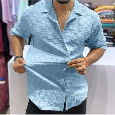 oquent Men Checkered Casual Black Shirt