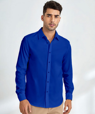 METRONAUT Men Solid Casual Blue Shirt