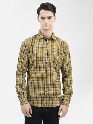 CRIMSOUNE CLUB Men Checkered Casual Yellow, White, Black Shirt