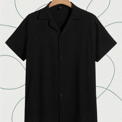 Dharamraj Fashion Men Striped Casual Black Shirt