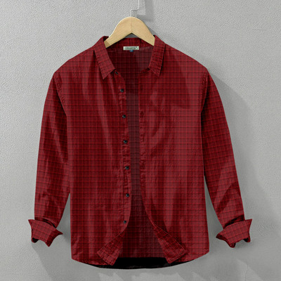 JD EVENTS MANAGEMENT Men Solid Casual Maroon Shirt