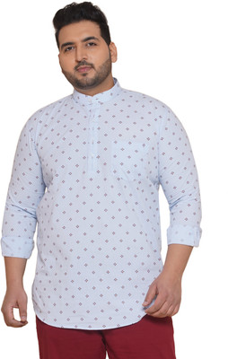 JOHN PRIDE Men Printed Casual Blue Shirt