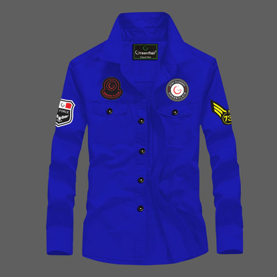GreenFlair Men Printed Casual Blue Shirt