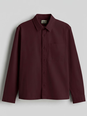 ONMAS Men Solid Casual Maroon Shirt