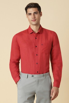 Allen Solly Men Self Design Formal Red Shirt