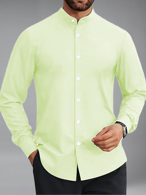 BHUVIKOO Men Solid Casual Green Shirt