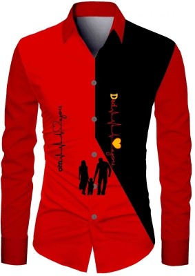 JRKENTERPRISE Men Printed Casual Red, Black Shirt