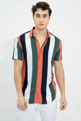 SHFASHION Men Striped Casual Multicolor Shirt