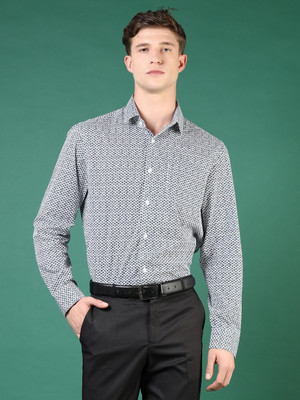 V-MART Men Printed Formal Blue Shirt