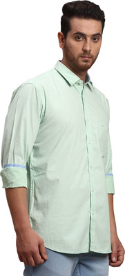 COLORPLUS Men Printed Casual Green Shirt