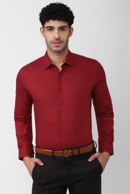 VAN HEUSEN Men Solid Formal Maroon Shirt
