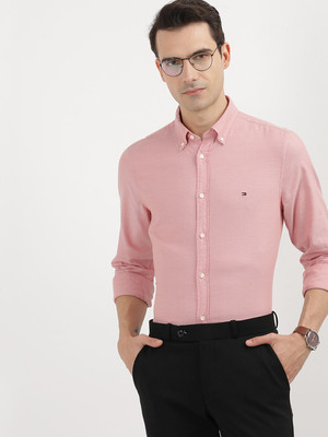TOMMY HILFIGER Men Solid Casual Pink Shirt