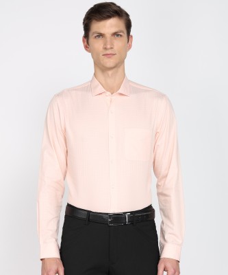 PETER ENGLAND Men Self Design Formal Pink Shirt