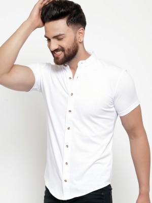 Oosh Men Solid Casual White Shirt