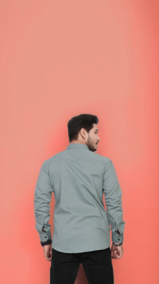 U AND J TREND Men Printed Casual Light Green Shirt