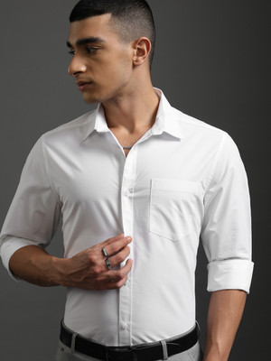 HIGHLANDER Men Solid Casual White Shirt