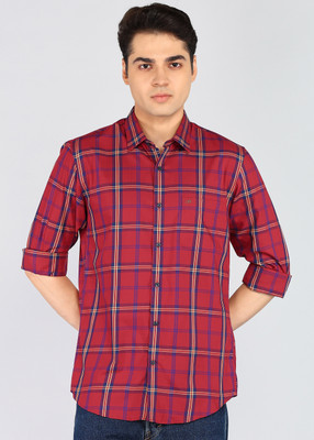 PETER ENGLAND Men Checkered Casual Red Shirt