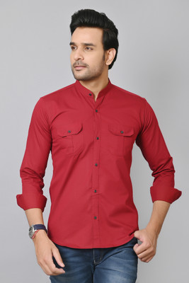 D GENRATION X Men Solid Casual Red Shirt