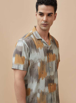 CODE by Lifestyle Men Printed Casual Yellow Shirt