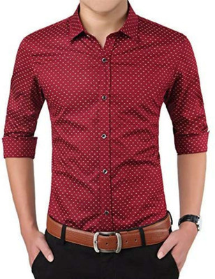 BOUGHT FIRST Men Checkered Casual Maroon Shirt