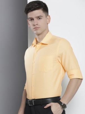 The Indian Garage Co. Men Solid Casual Yellow Shirt