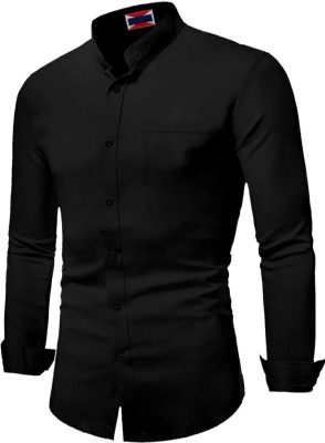 ZOYA CREATION Men Solid Casual Black Shirt