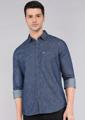 WROGN Men Washed Casual Blue Shirt