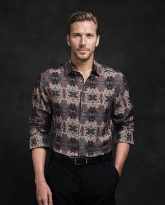 RARE RABBIT Men Printed Casual Multicolor Shirt