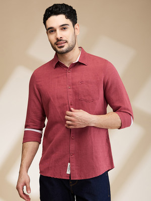 BEING HUMAN Men Solid Casual Red Shirt