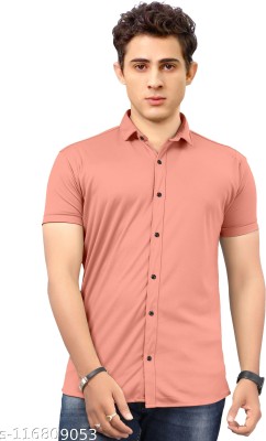 SIVAYFASHION Men Solid Casual Orange Shirt