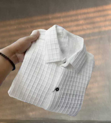 Savaliya Enterprise Men Self Design Casual White Shirt