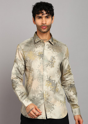 FLYING MACHINE Men Printed Casual Green Shirt